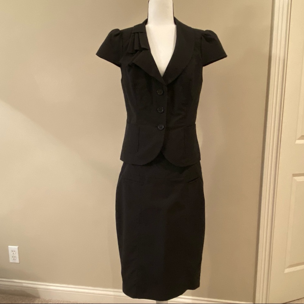 Black w/stripe short sleeve suit from The Limited